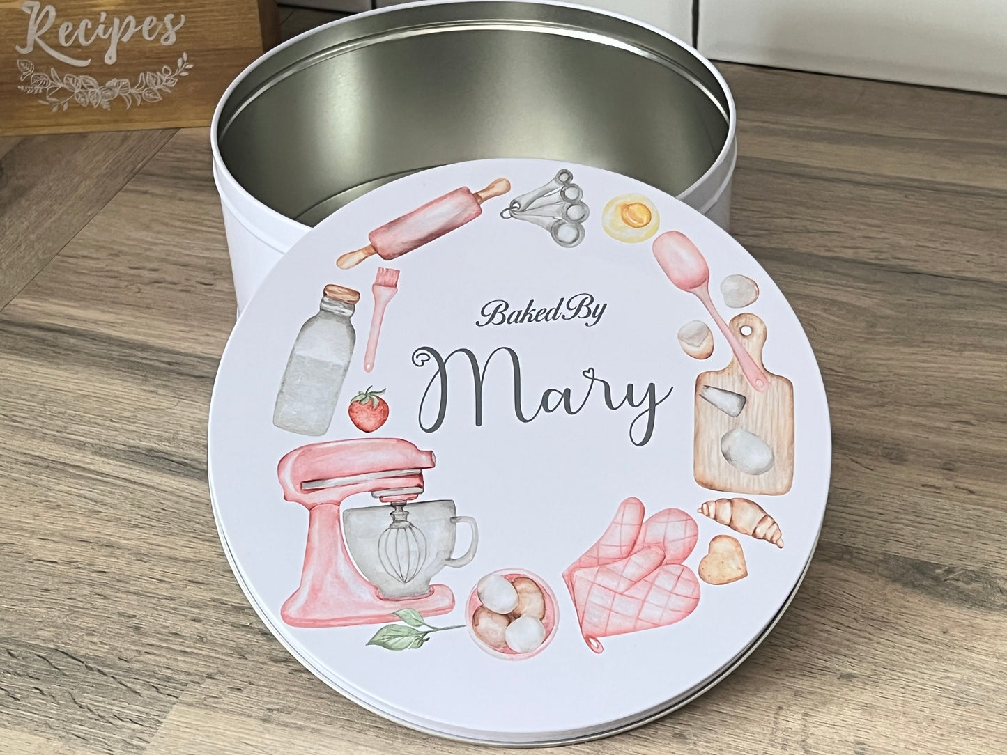 Personalised Pink Baking Cake Tin