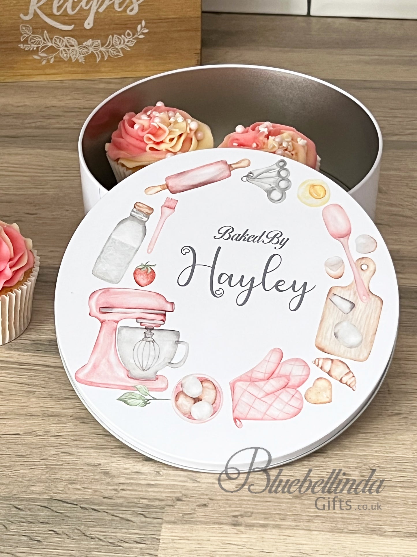 Personalised Pink Baking Cake Tin