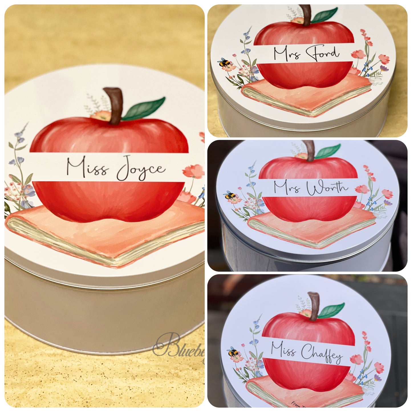 Personalised Teacher Apple Tin