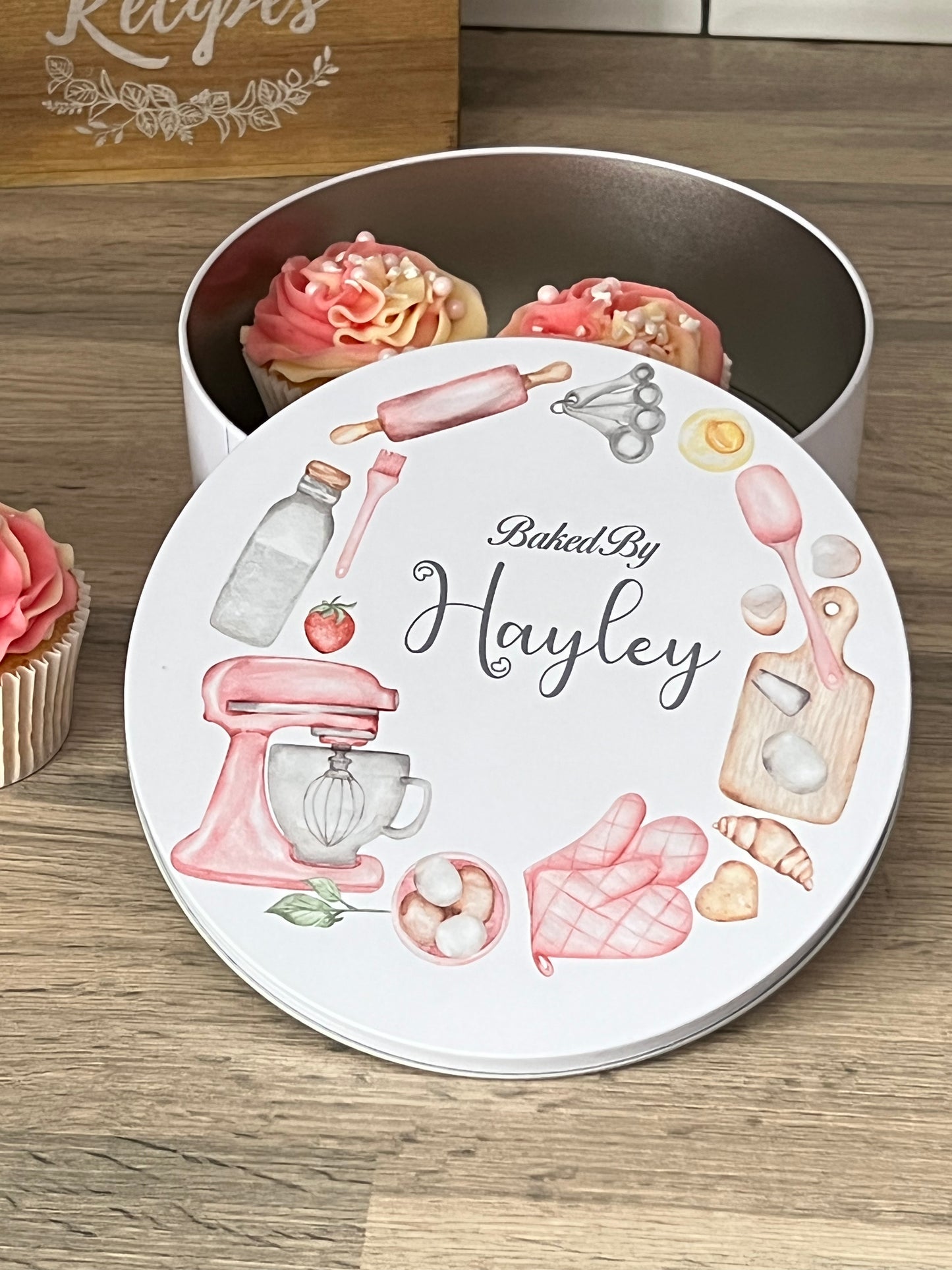 Personalised Pink Baking Cake Tin