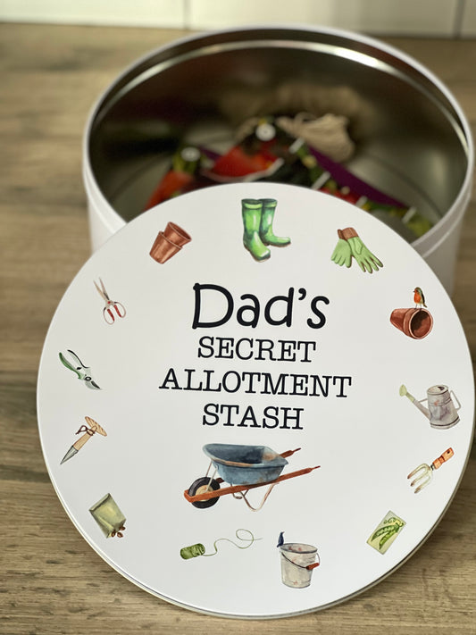 Personalised Gardening Allotment Secret Sweet tin