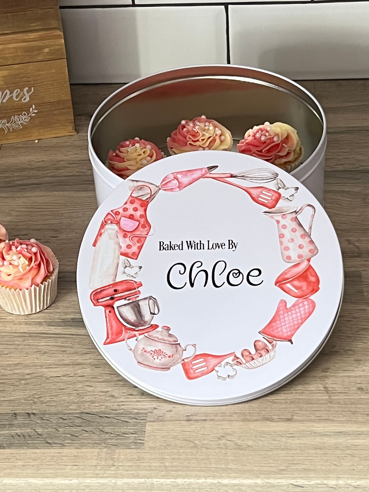 Personalised Red Baking Cake Tin