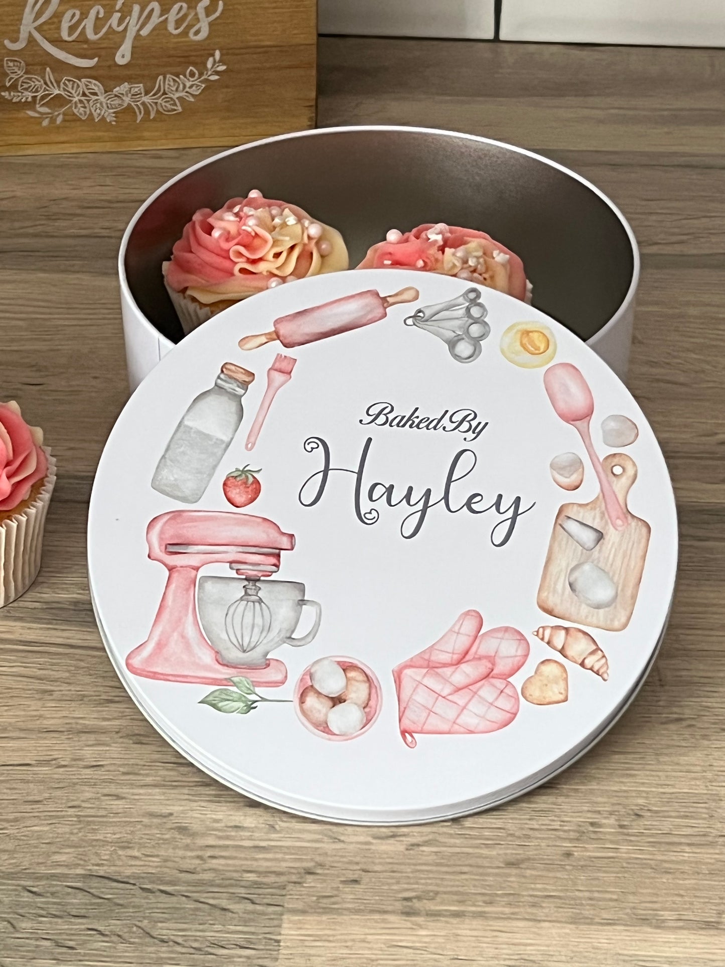 Personalised Pink Baking Cake Tin