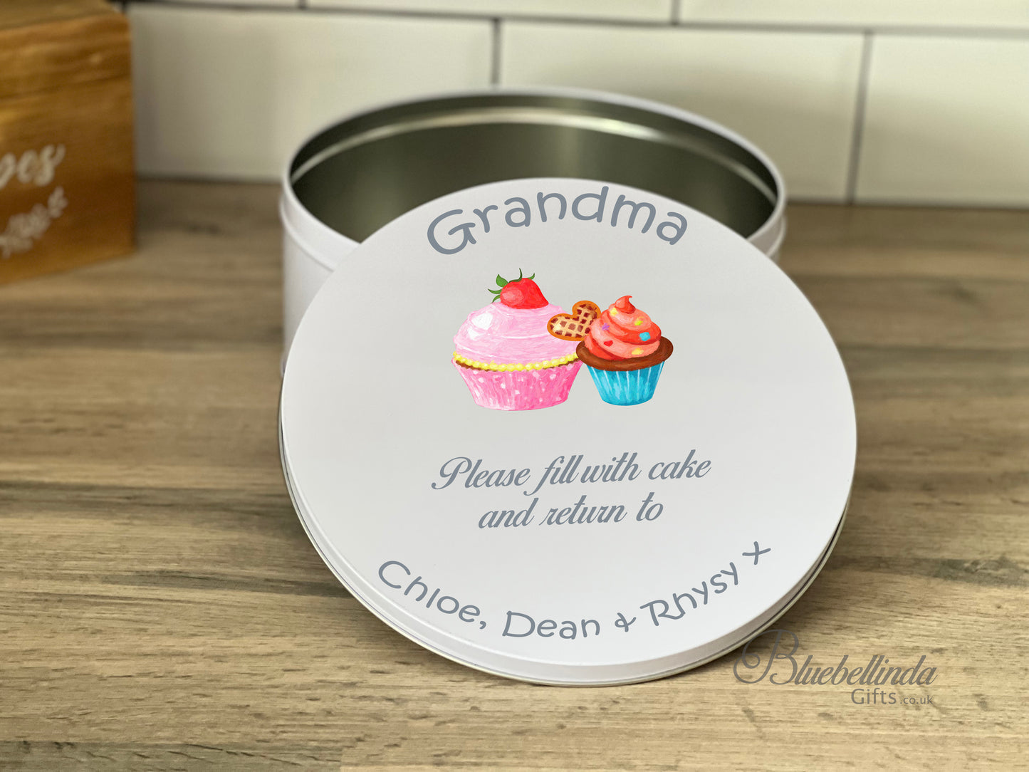 Personalised Please Fill With Cake & Return Cake Tin