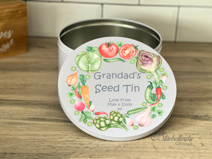 Personalised Gardening Seed Veg Tin