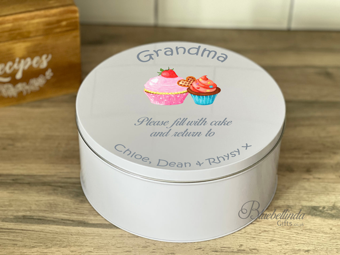 Personalised Please Fill With Cake & Return Cake Tin