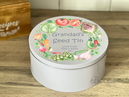 Personalised Gardening Seed Veg Tin