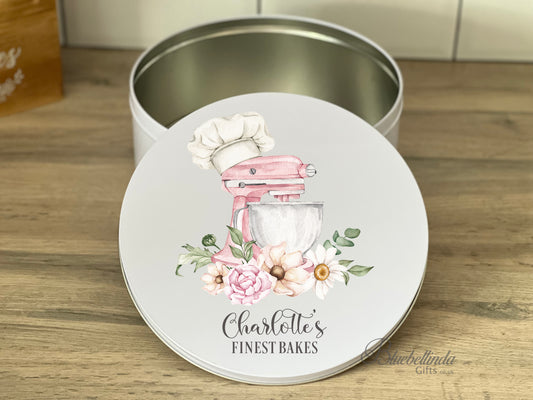 Personalised Pink Mixer Finest Bakes Cake Tin