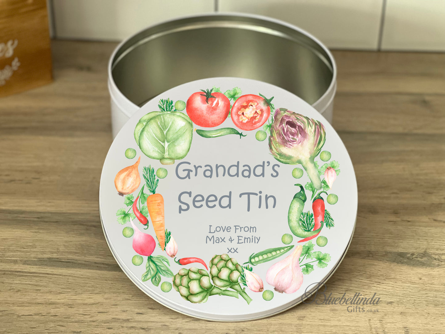 Personalised Gardening Seed Veg Tin